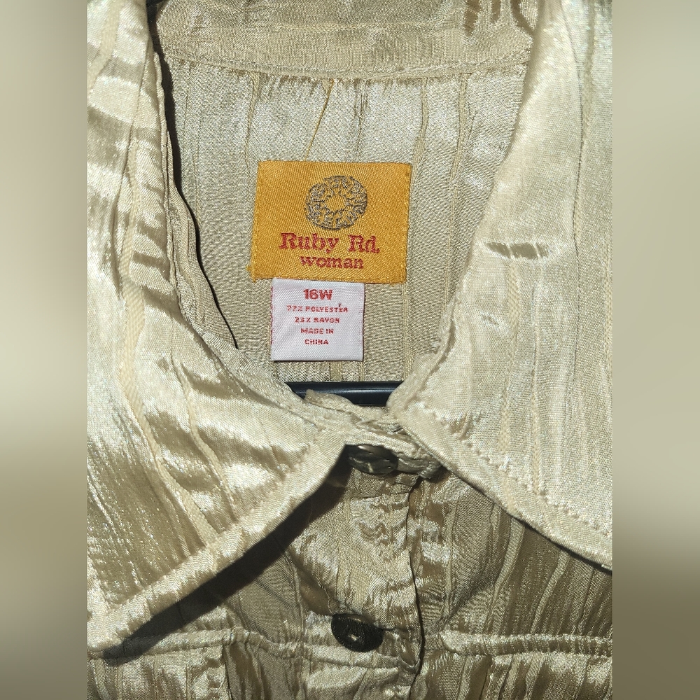 Ruby Rd. Dressy Casual Gold Button Down Jacket - Picture 5 of 6